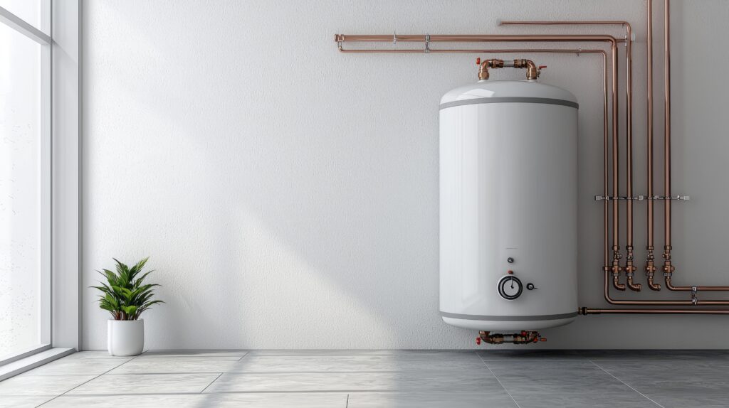 hot water heat pump installed indoor