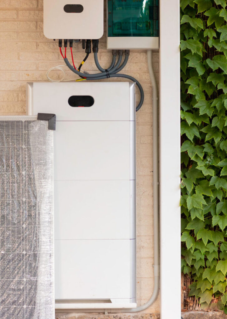 Solar PV Systems 26 Home battery and solar inverter installed on a house wall