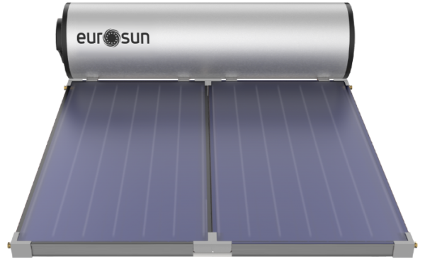 Eurosun Classic Solar 300L rooftop solar hot water system with two collector panels