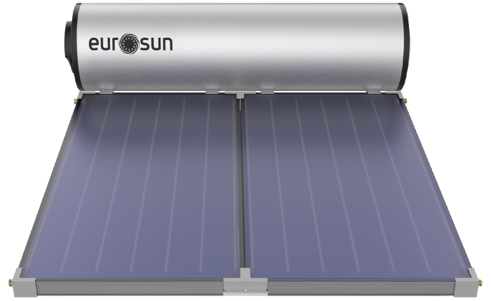 Eurosun Classic Solar 300L 1 Eurosun Classic Solar 300L rooftop solar hot water system with two collector panels