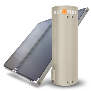 Eurosun Split High Performance 315L ground-mounted solar hot water system